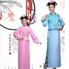 Novo azul e rosa a dinastia Qing princesa vestido chinês antigo manchu vestido elegante roupa étnica feminina