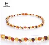 Cognac Natural Amber Necklace for Baby Adult Baroque Baltic Amber Beads Jewelry Natural Stone Collar Supplier 7 Colors