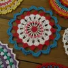 10 Encaje Patrón de tapete redondo Crochet patrón de mandala tapete Colorido Centro de mesa Elemento de posavasos Mantel tapete