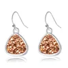 Fashion 6colors druzy drusy earrings silver plated triangle Geometry faux stone dangle earrings for women jewelry