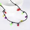 100PCS Led Necklace Flashing Beaded Light Glowing Pendant Necklaces Toys Christmas Gift Party Favor Gifts Free Shipping SN1322