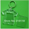 50 pcs lot Blank Acrylic Keychains Insert Po plastic Keyrings Square Key Rectangle heart circular254z
