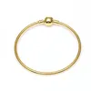 DropShipping Gold Color Bangle Bracelets Fit Charm Beads for pandora Women Girl Christmas Birthday Gifts BR014