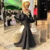 Glamorous Mermaid Elegante Prom Dress Sexy Off spalla Applique dorata 3/4 manica lunga Special Party Dress Economici Dubai AsoEbi Abito da sera