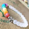 7 Chakra Elephant Charm Beaded Bracelet Mala Bead Yoga Energy Bracelet Jewelry For Men Women