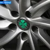 4 Uds. Pegatinas de coche de 56mm para ALFA ROMEO Giulia GT quatrefoil, insignia verde, calcomanía para neumático de coche, tapacubos central, pegatina, emblema
