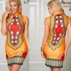 2018 NY ETNISK PRINT TURTLENECK Ärmlös Mini Dress Plus Size Vintage Women Bodycon Casual Summer Sexy African Print Shirt Dresses S-3XL