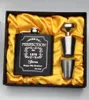 1 Set personnalisé gravé 6 oz noir flasque en acier inoxydable, cadeau Groomsman, cadeau de demoiselle d'honneur