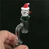 Solid Glass Santa Claus UFO Carb Cap 4mm Tjock Domeless Quartz Banger Nail eller Diameter 26mm för Enail Electronic I lager