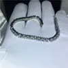 Fashion Round Cut Tennis bracelet 5A cubic zirconia White Gold Filled Engagement bracelets for women wedding accessaries