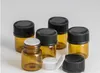 1ml (1/4 드럼) 앰버 글라스 에센셜 오일 병 향수 샘플 튜브 병 및 마개가있는 병 1000pcs