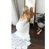 Sexy Beach Side Split Lace Mermaid Wedding Dress Open Back Bohemian Trumpet Bridal Party Gowns Vestidos De Novia