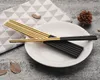 304 Stainless Steel Chopsticks Guld Svart Silver Square Chopsticks Bar Restaurang Kök Tillbehör Julparty Utensil 18 Färg WX9-874