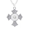 Noosa Cross Necklace Ginger Snap Smycken Knapp Pendants Utbytbar Jewerly med rostfritt stålkedja NN-037