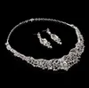 Nouveau romantique brillant perlé strass mariée diadème collier boucle d'oreille ensembles de bijoux perles accessoires de mariage pour la soirée de mariage JLO23