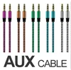 Câble d'extension AUX auxiliaire de 3.5mm, cordon stéréo mâle en tissu métallique ininterrompu, 1M, pour Samsung MP3, haut-parleur et tablette PC7782972