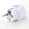 100 Pcs/lot Universal 2 Pin AC Power Electrical Plug Adaptor Converter Travel Power Charger UK/US/AU To EU Plug Adapter Socket