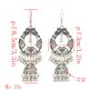 6 Colors Boho Silver Metal Bells Statement Drop Dangle Earrings for Women Festival Party Jewelry