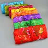 Embroidered flower Birds Satin Fabric Jewelry Roll Up Travel Bag Drawstring Women Makeup Bag Zipper Portable Cosmetic Storage Bag 10pcs/lot