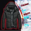 giacca invernale da uomo trapuntata nera piumino caldo moda maschile soprabito parka outwear poliestere imbottito con cappuccio Cappotto invernale