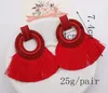 Naomy&ZP Boho Drop Earrings For Women Tassel Earrings Big Statement Vintage Dangle Red Pink Black Blue Fashion Jewelry
