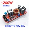 Freeshipping 1200W 20A DC-DC Converter Boost Power Supply Module 8-60V Step-up TO 12V-83V 24v 48V 19V 72V Voltage Regulated