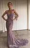 Berta Luxe Sexy Sweetheart Avondjurken Backless Sheer Neck Beaded Pailletten Mermaid Prom Dresses See door formele feestjurken