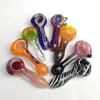 Pipes à main froides tuyaux en verre tabagisme en verre épais en verre borosilicate de verre fumer les tuyaux faits à la main 10 styles rose bleu violet