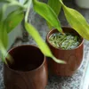 Taza de madera de azufaifa Natural de estilo japonés, taza de madera de abeto Natural primitiva hecha a mano, taza de té verde para desayuno, cerveza y leche