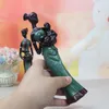 Artisanat 3pcs Retro African Lady with vase Ornement Sculptures de statues ethniques National Culture Figurine Home Decor Art Crafts Crafts