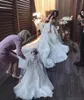 Elegant Saudi Dubai Floral Flower Lace Wedding Dresses Appliques Ball African Country Custom Vestido de novia Formal Bridal Gown Arabic