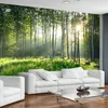 Beställnings- foto tapet 3d grön skog natur landskap stora väggmålningar vardagsrum soffa sovrum modern väggmålning heminredning