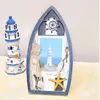 Mediterranean Antique Boat Photo Frame Wooden Handicrafts Fashion Household Decor Picture Frames Arts and Crafts