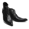 2019 nouveau automne hiver hommes bottes en cuir noir bout pointu à lacets Botas Hombre bottines de créateur de mode Sapatos, EU38-46