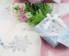 Marque-page flocon de neige en acier inoxydable argenté, 20 pièces, pour mariage, fête prénatale, anniversaire, cadeau souvenirs CS006