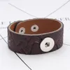 Neue Stile Snaps Schmuck Holzfarbe 18MM Druckknopf-Armband PU-Lederband Ingwer Druckknopf-Armband Druckknopf-Schmuck