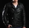 Stand collar mad cross country 100% genuine leather motorcycle suit jacket men steel seal skull thick leather jackets