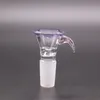 Hookahs Heady Colored Glass Smoking Bowl with Handle Beautiful Slide for Bubbler and Ash Catcher Bong Male Bowls