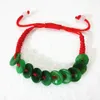 Bracelet de chaîne de boucle de paix de jade de corde de main rouge tissée à la main chinoise réglable