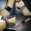 Voor Apple Watch Rainbow Nylon Band American Flag Iwatch Bands Serie 1/2/3/4/5 / 6 / SE Sport Unisex met roestvrijstalen Buckl