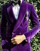 Bridalaffair 2018 Abito da uomo in velluto su misura Abito da uomo slim fit Taglia e colore su misura Giacca da smoking con pantaloni 2 pezzi