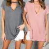 2017 Womens T Shirt Summer Sexy Hollow Out Choker Neck Short Sleeve Casual Oversized Tee Loose Solid Tops T Shirt