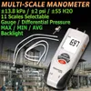 Manometro differenziale della pressione dell'aria da 55H2O a + 55H2O Data Hold Manometro digitale LCD ad alte prestazioni Misuratore di pressione dell'aria
