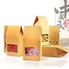 8*15.5cm Kraft paper Transparent window Plastic lining gift nut Environmental protection General box seal Self-supporting Food bags