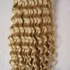 613 Kinky Curly Clipe Em Extensões Do Cabelo Humano Brasileiro 100% Cabelo Remy 8 Pçs / set 613 cabelo virgem loira 100g / Set