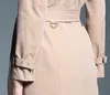 caldo classico moda popolare trench inglese / donna alta qualità più giacca stile lungo / trench doppiopetto slim fit per donna B6841F340 S-XXL