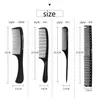 Fibre de carbone couverture tonique peigne pointe queues aiguille en acier Double brosse coupe de cheveux peigne en plastique brosse à cheveux 2895192