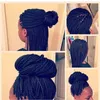 Afrique femmes style Micro Tressé avant de lacet Perruque brun foncé boîte de couleur tresse perruque synthétique Tressé Perruques Partie Libre avec des Cheveux de Bébé