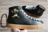 Designer high-top dei pattini casuali di cuoio con gatto arrabbiato tigre drago applique sneaker strutturato per gli uomini donne dimensione 35-46.