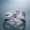 Vecalon 4 couleurs bague en forme de coeur couleur argent cristal Cz bague de fiançailles de mariage pour les femmes livraison directe bijoux